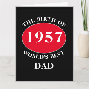 Papa Gelukkige Verjaardag Monogram Naam Jaar Zwart Kaart