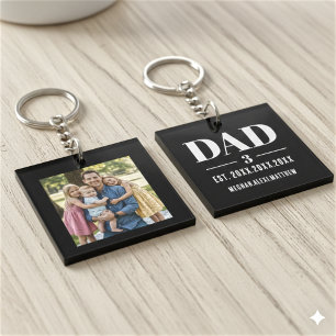 Papa Geschat jaar naam nummer vet lettertype foto Sleutelhanger