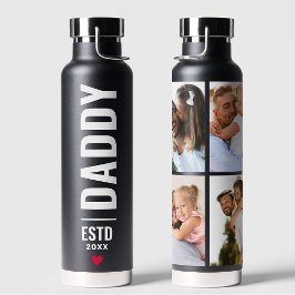 Papa gevestigd | Aangepaste datum 4 Fotopapaver Waterfles