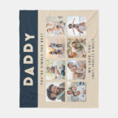 Papa Gewoon de beste foto collage gepersonaliseerd Fleece Deken (Voorkant)