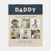 Papa Gewoon de beste foto collage gepersonaliseerd Fleece Deken (Voorkant)