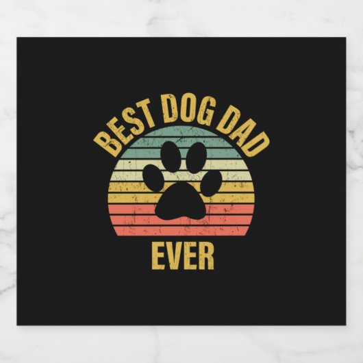 Papa Gift Best Dog Pap Ever Bier Etiket (Enkel label)