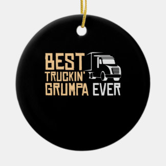 Papa Gift Best Truckin Grumpa Ever Keramisch Ornament