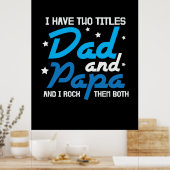 Papa Gift Dad en Papa I Rock Poster (Keuken)