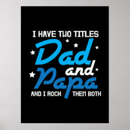 Papa Gift Dad en Papa I Rock Poster