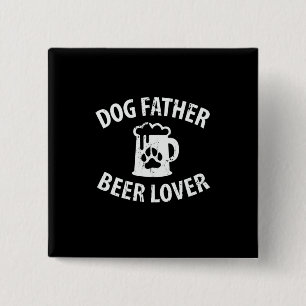 Papa Gift Dog Vader Beer Lover Vierkante Button 5,1 Cm