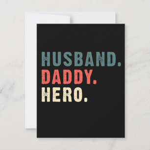 Papa Gift   Husband Dad Hero Best Gift Idea Bedankkaart