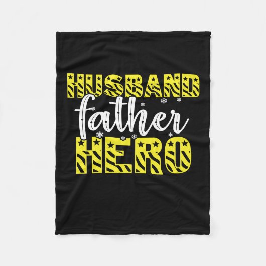 papa Gift Husband vader Hero Fleece Deken (Voorkant)