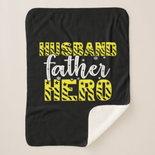 papa Gift Husband vader Hero Sherpa Deken