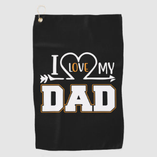 Papa Gift I Love My Father Golfhanddoek