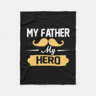 Papa Gift Mijn vader Mijn Hero Fleece Deken