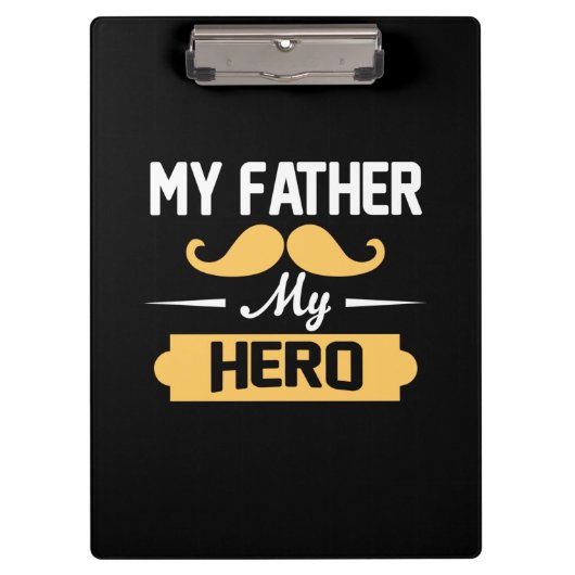 Papa Gift Mijn vader Mijn Hero Klembord (Voorkant)
