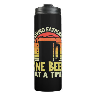 Papa Gift Surviving Fatherhood One Beer Thermosbeker