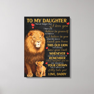 Papa - Gift voor je dochter-knul - leeuw Canvas Afdruk