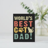 Papa Gift | Wereld. Het beste. Kat. Papa. Bedankkaart (Staand voorkant)