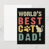 Papa Gift | Wereld. Het beste. Kat. Papa. Bedankkaart (Voorkant / Achterkant)