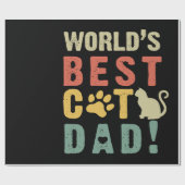 Papa Gift | Wereld. Het beste. Kat. Papa. Cadeaupapier (Vlak)