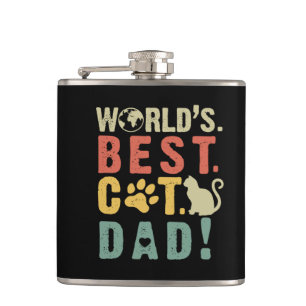 Papa Gift   Wereld. Het beste. Kat. Papa. Heupfles