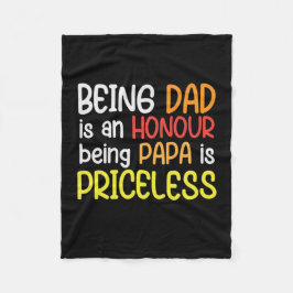Papa Gift wordt papa als Papa Fleece Deken