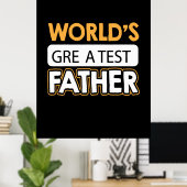 Papa Gift World's grootste vader Poster (Thuiskantoor)