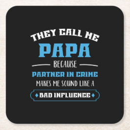 Papa Gift ze noemen me Papa Vierkante Kartonnen Onderzetter