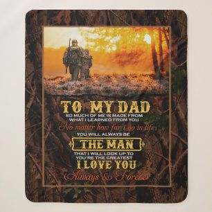 Papa Gifts Brief aan mijn vader Het Man waar ik Sherpa Deken