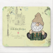 Papa Gnome personaliseren | Groene pap Gift Muismat (Voorkant)