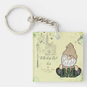 Papa Gnome personaliseren Groene pap Gift Sleutelhanger