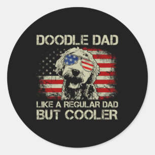 Papa Goldendoodle Regular Papa Maar Cooler America Ronde Sticker