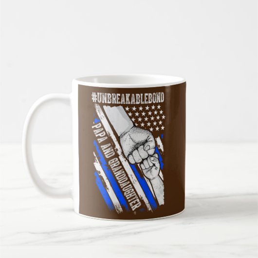 Papa Granddochter Unbreekable Bond USA Flag Koffiemok (Links)