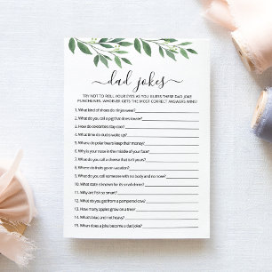 Papa grappen met antwoorden Baby shower spel Kaart