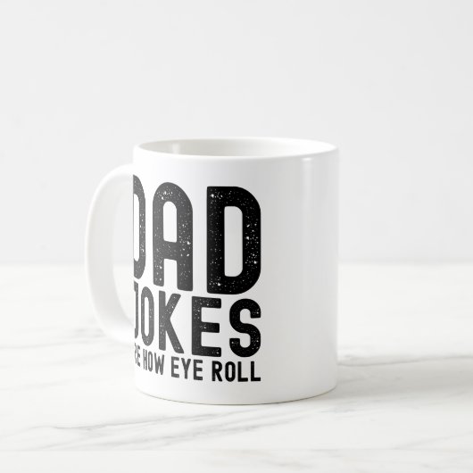 Papa grappen zijn hoe Eye Roll Cool Vader Slogan Koffiemok (Voorkant links)