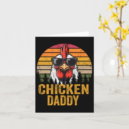 Papa Grappig Boer Kippen Vaders Dag Me Kaart (Gele Bloem)
