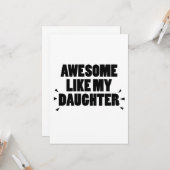 Papa Grappig Dochter aan Papa Vaders Dag Gift Kaart (Voorkant / Achterkant in situ)