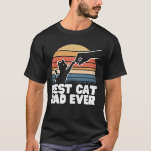 Papa Grappige Vintage Retro Kat Bump Vuist Beste K T-shirt