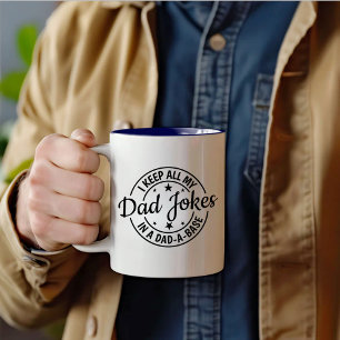 Papa grapt, ik hou al mijn papa grappen in een pap tweekleurige koffiemok