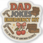 Papa grapt noodpakket Vaderdag Sticker (Voorkant)