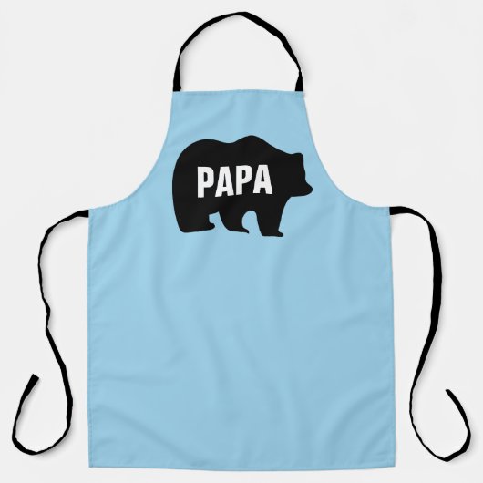 PAPA GRIZZLY BEER DAD VADERDAG FUNNY APRON SCHORT (Voorkant)