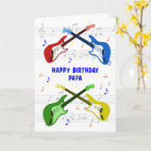 Papa Guitare Carte Anniversaire (Fleur jaune)