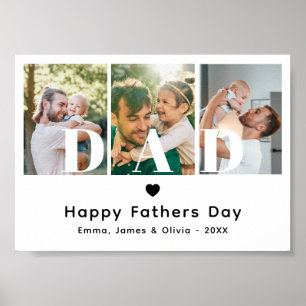 Papa Happy Fathers Day 3 Fotocollage Poster
