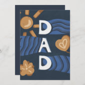 Papa - Happy Vaderdag Navy Blue Feestdagenkaart (Voorkant / Achterkant)