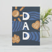 Papa - Happy Vaderdag Navy Blue Feestdagenkaart (Staand voorkant)