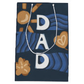 Papa - Happy Vaderdag Navy Blue Medium Cadeauzakje (Achterkant)