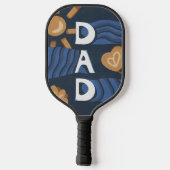 Papa - Happy Vaderdag Navy Blue Pickleball Paddle (Achterkant)