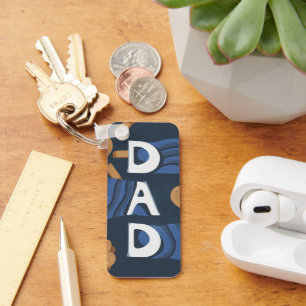 Papa - Happy Vaderdag Navy Blue Sleutelhanger