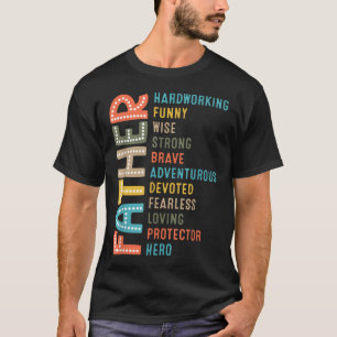 Papa Hardwerkend Sterk Dapper Beschermer Held Vade T-shirt