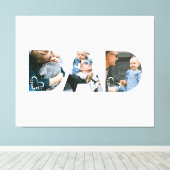 Papa Hart Collage Vaderdag Keepsake Foto Canvas Afdruk (Insitu (Houten vloer))