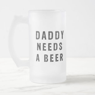 Papa heeft bier nodig matglas bierpul