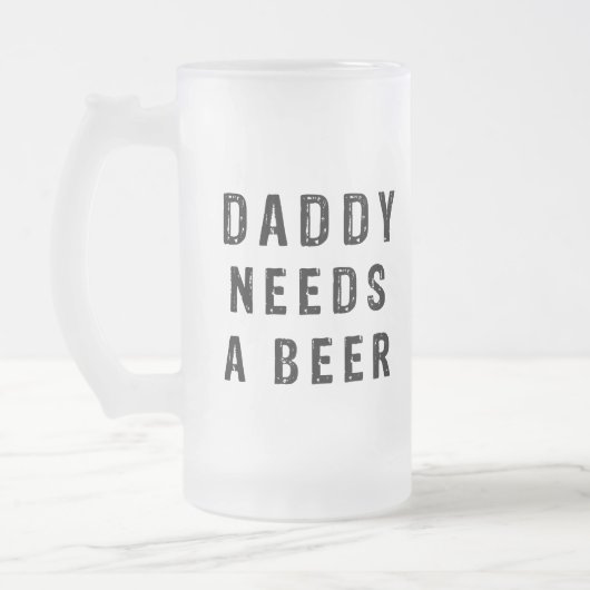 Papa heeft bier nodig matglas bierpul (Links)