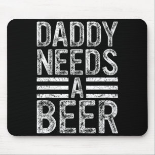 Papa heeft een biertje nodig Retro grappige mannen Muismat